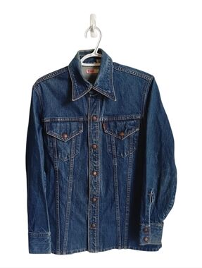 RARE Vintage Levi's Type 3 Indigo Blue Denim Trucker Jacket Medium 70s 80s 90s